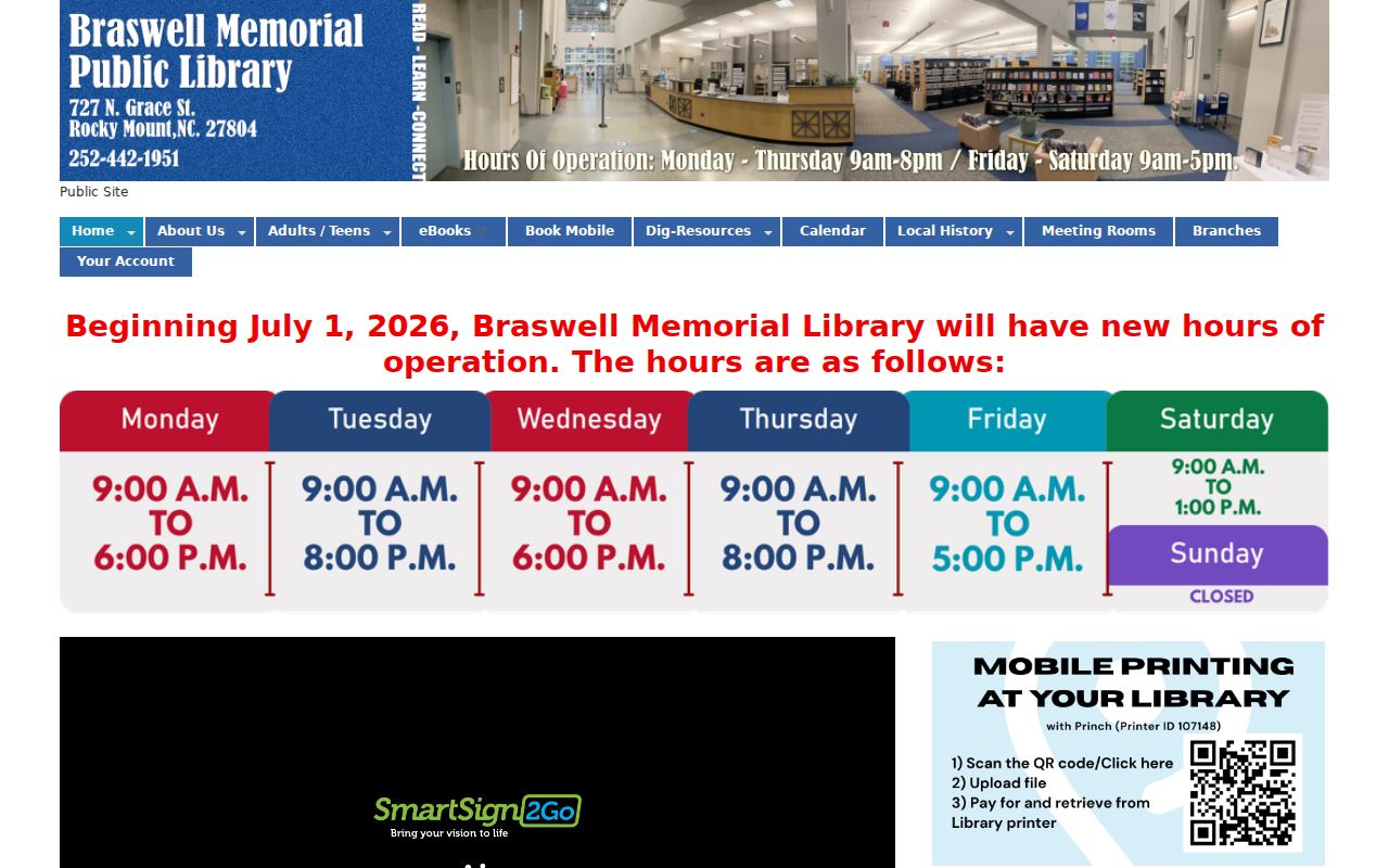 Rocky Mount city directory research at Braswell Memorial Library
